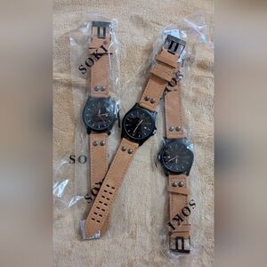 Men's Casual Khaki Suede Soki Quartz Watch